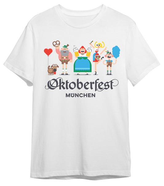 Oktoberfest München™ Happy Bayern Shirt Weiß