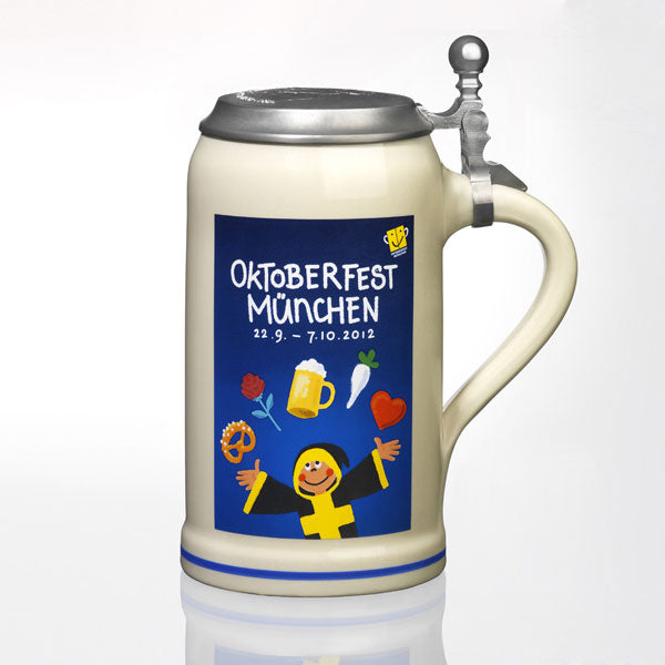 Offizieller Oktoberfest Sammlerkrug  1,0 L 2012 m. Deckel