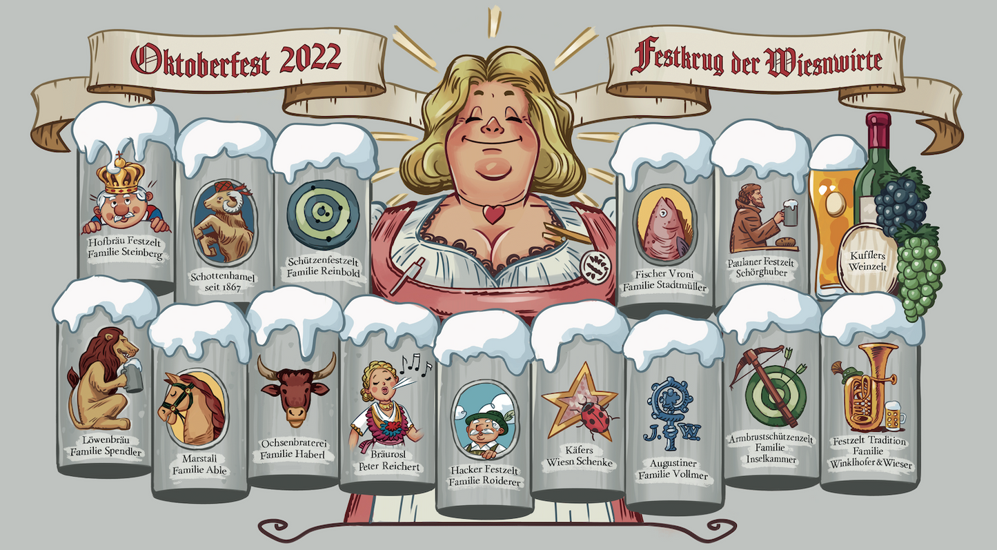 Wirte Krug Oktoberfest 2022 echt salzglasiert ohne Zinndeckel